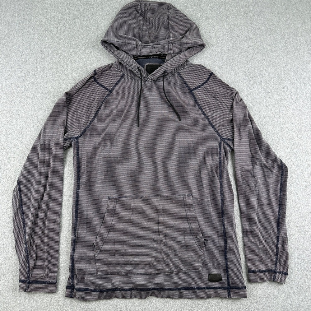 Abercrombie & Fitch Hoodie Mens Medium‎ Blue Striped Pullover Raglan Sleeve